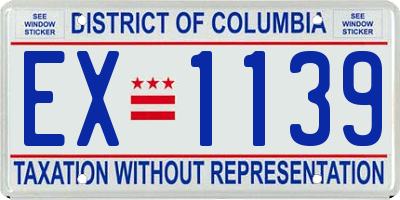 DC license plate EX1139