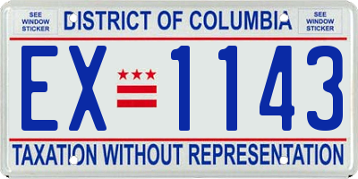 DC license plate EX1143