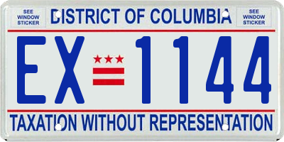DC license plate EX1144