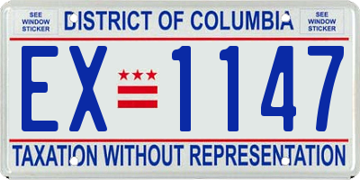 DC license plate EX1147