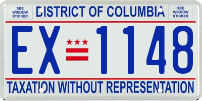 DC license plate EX1148