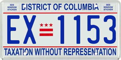 DC license plate EX1153
