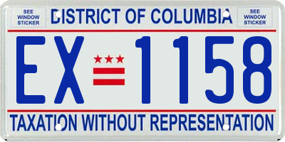 DC license plate EX1158
