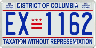 DC license plate EX1162