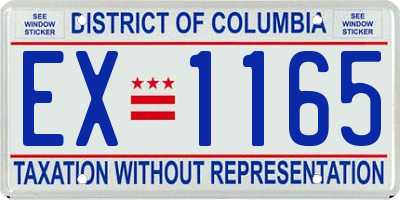 DC license plate EX1165