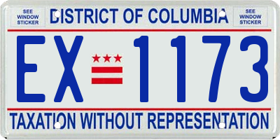 DC license plate EX1173
