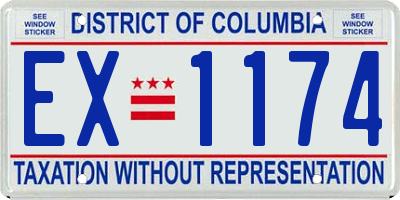 DC license plate EX1174