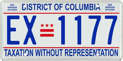DC license plate EX1177