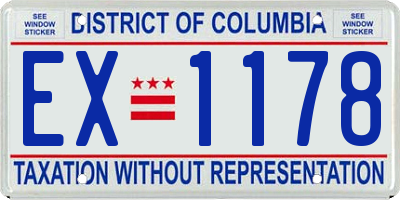DC license plate EX1178