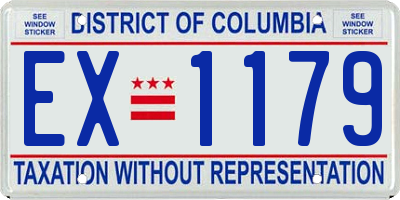 DC license plate EX1179