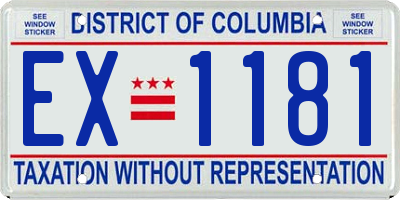 DC license plate EX1181