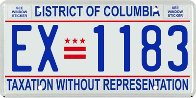 DC license plate EX1183