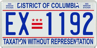 DC license plate EX1192