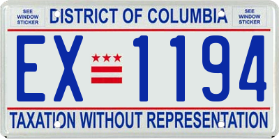 DC license plate EX1194