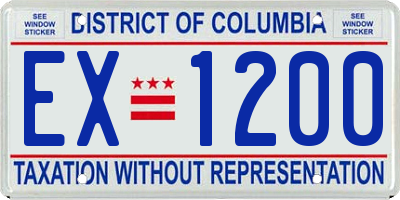 DC license plate EX1200