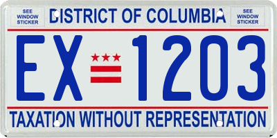 DC license plate EX1203