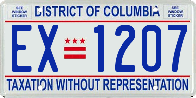 DC license plate EX1207