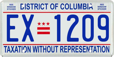 DC license plate EX1209