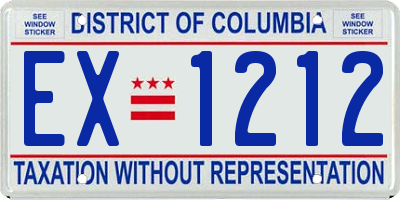 DC license plate EX1212