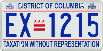 DC license plate EX1215
