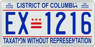 DC license plate EX1216