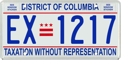 DC license plate EX1217