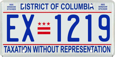 DC license plate EX1219