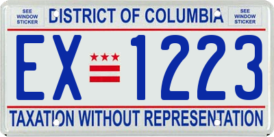 DC license plate EX1223