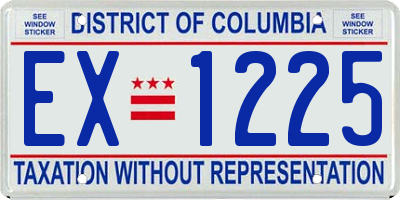 DC license plate EX1225