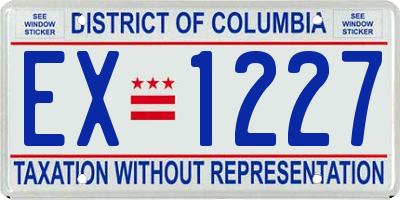 DC license plate EX1227