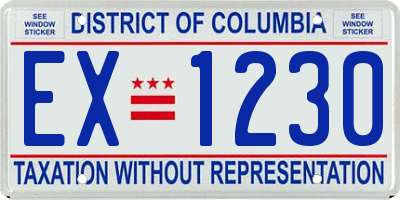 DC license plate EX1230