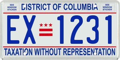 DC license plate EX1231