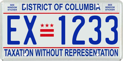DC license plate EX1233