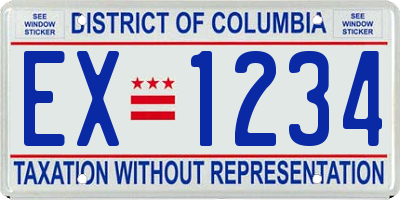 DC license plate EX1234