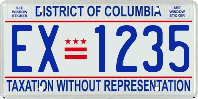 DC license plate EX1235