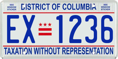 DC license plate EX1236