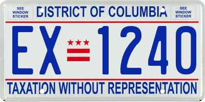 DC license plate EX1240