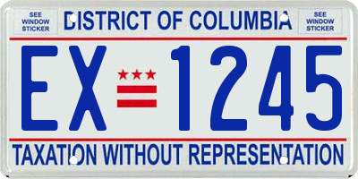 DC license plate EX1245