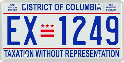 DC license plate EX1249