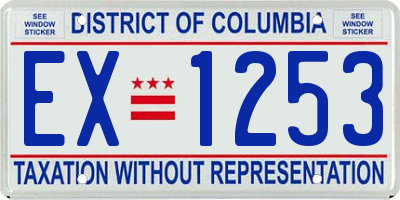 DC license plate EX1253