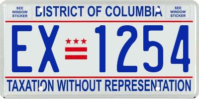 DC license plate EX1254
