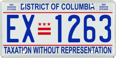 DC license plate EX1263