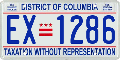 DC license plate EX1286