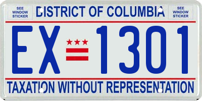 DC license plate EX1301