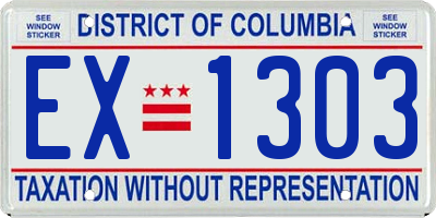 DC license plate EX1303