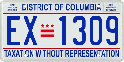 DC license plate EX1309