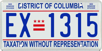 DC license plate EX1315
