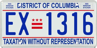 DC license plate EX1316