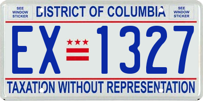 DC license plate EX1327