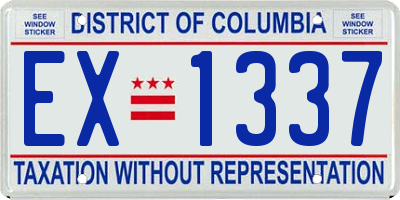 DC license plate EX1337